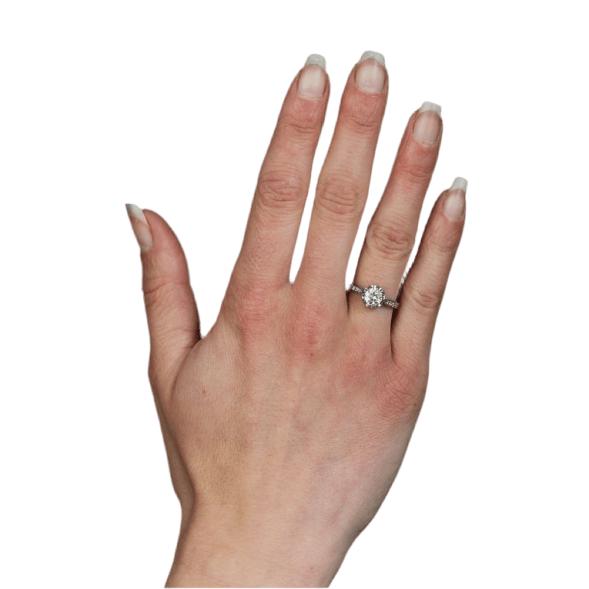 Bague Solitaire en platine et diamants - Castafiore