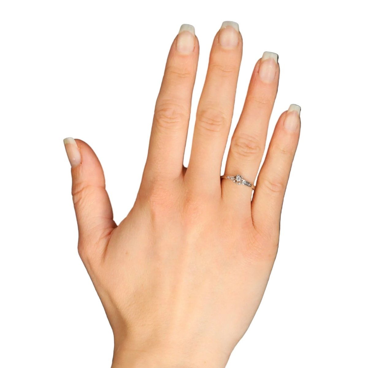 Bague Solitaire en platine et diamants - Castafiore