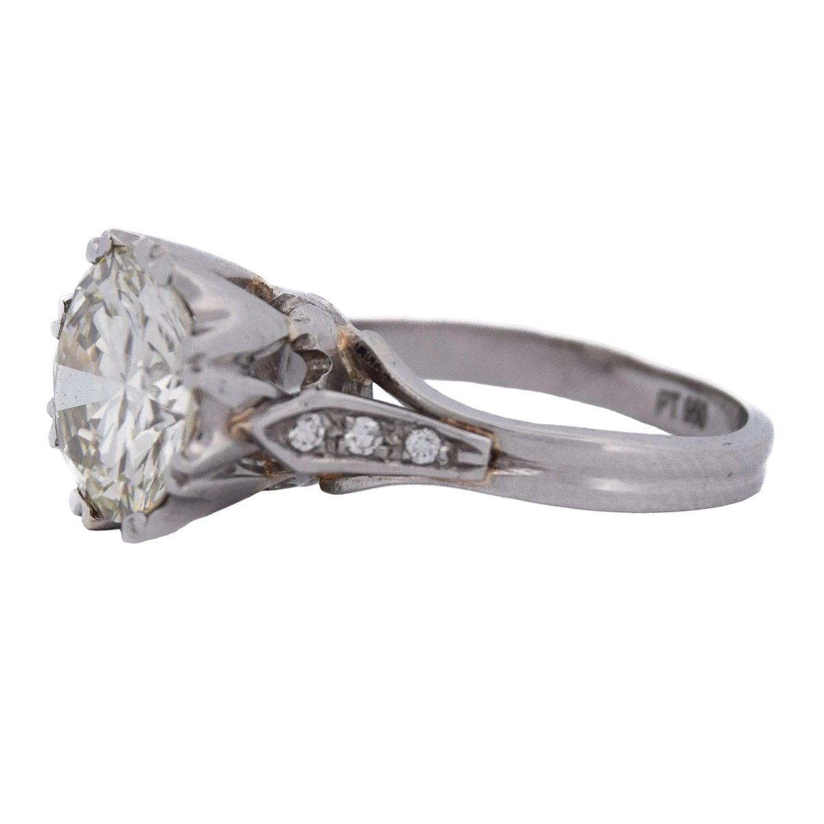 Bague Solitaire en platine et diamants - Castafiore