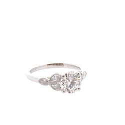 Bague Solitaire en platine et diamants - Castafiore