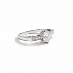 Bague Solitaire en platine et diamants - Castafiore