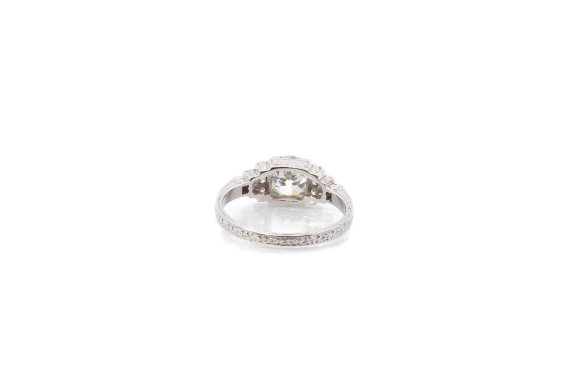 Bague Solitaire en platine et diamants - Castafiore
