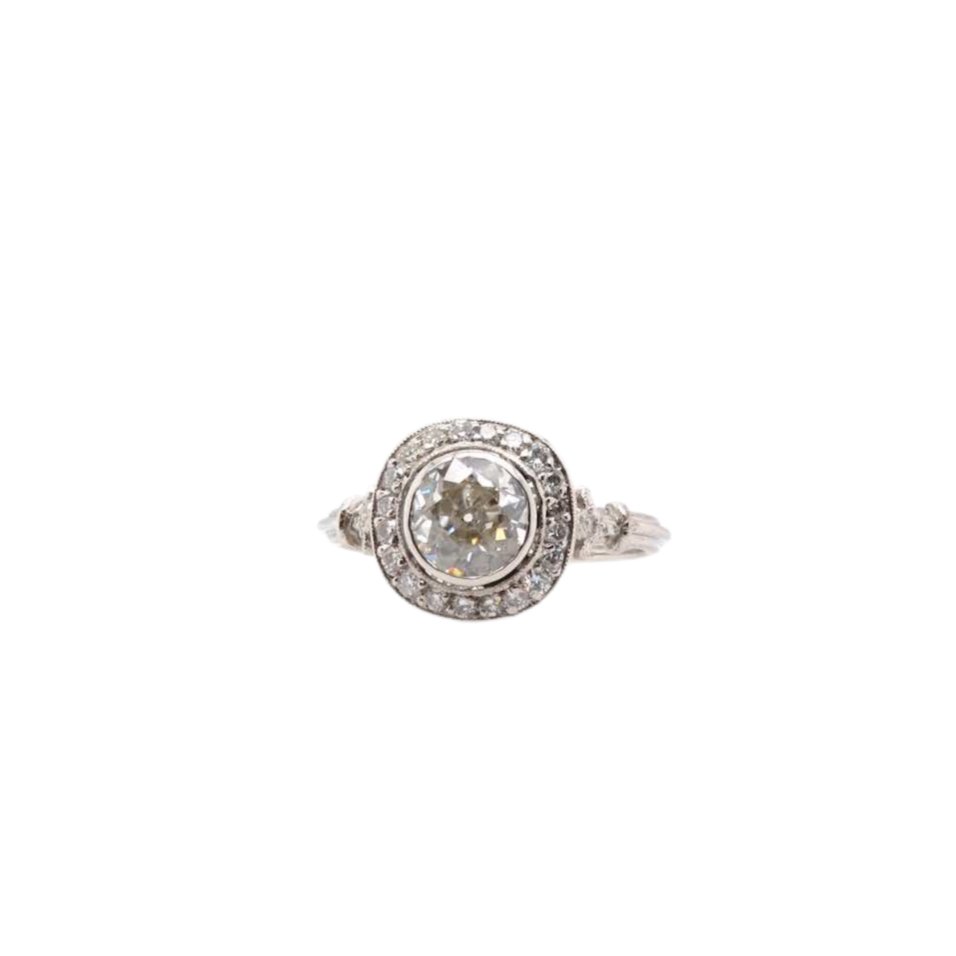 Bague Solitaire en platine et diamants - Castafiore