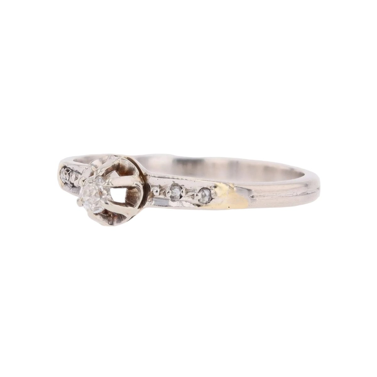 Bague Solitaire en platine et diamants - Castafiore