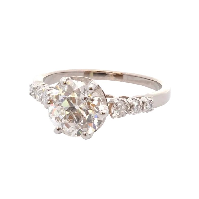 Bague Solitaire en platine et diamants - Castafiore