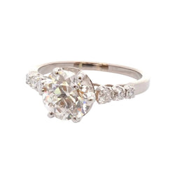 Bague Solitaire en platine et diamants - Castafiore