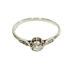 Bague Solitaire en platine et diamants - Castafiore