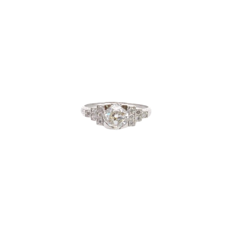 Bague Solitaire en platine et diamants - Castafiore