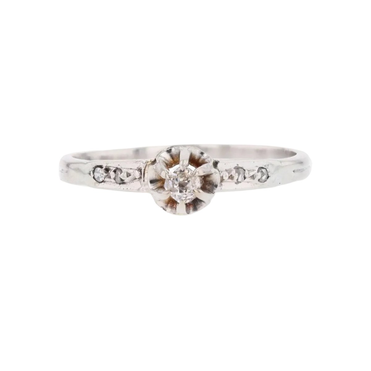 Bague Solitaire en platine et diamants - Castafiore