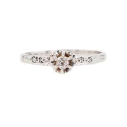 Bague Solitaire en platine et diamants - Castafiore