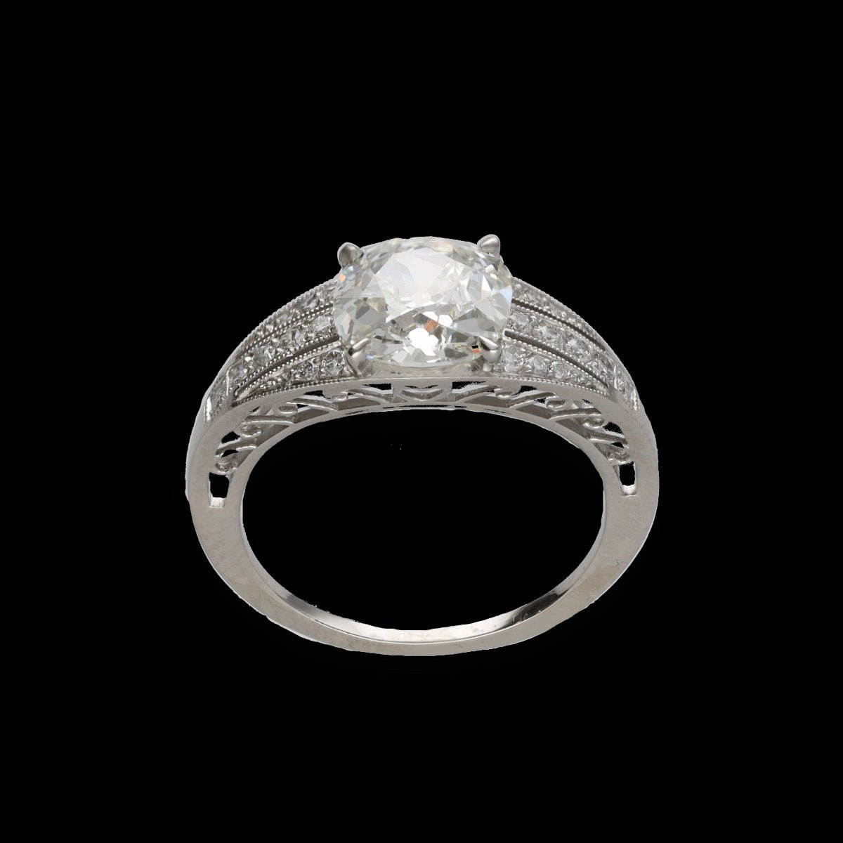 Bague Solitaire en platine et diamants - Castafiore