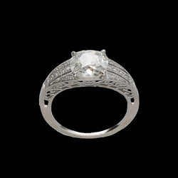 Bague Solitaire en platine et diamants - Castafiore