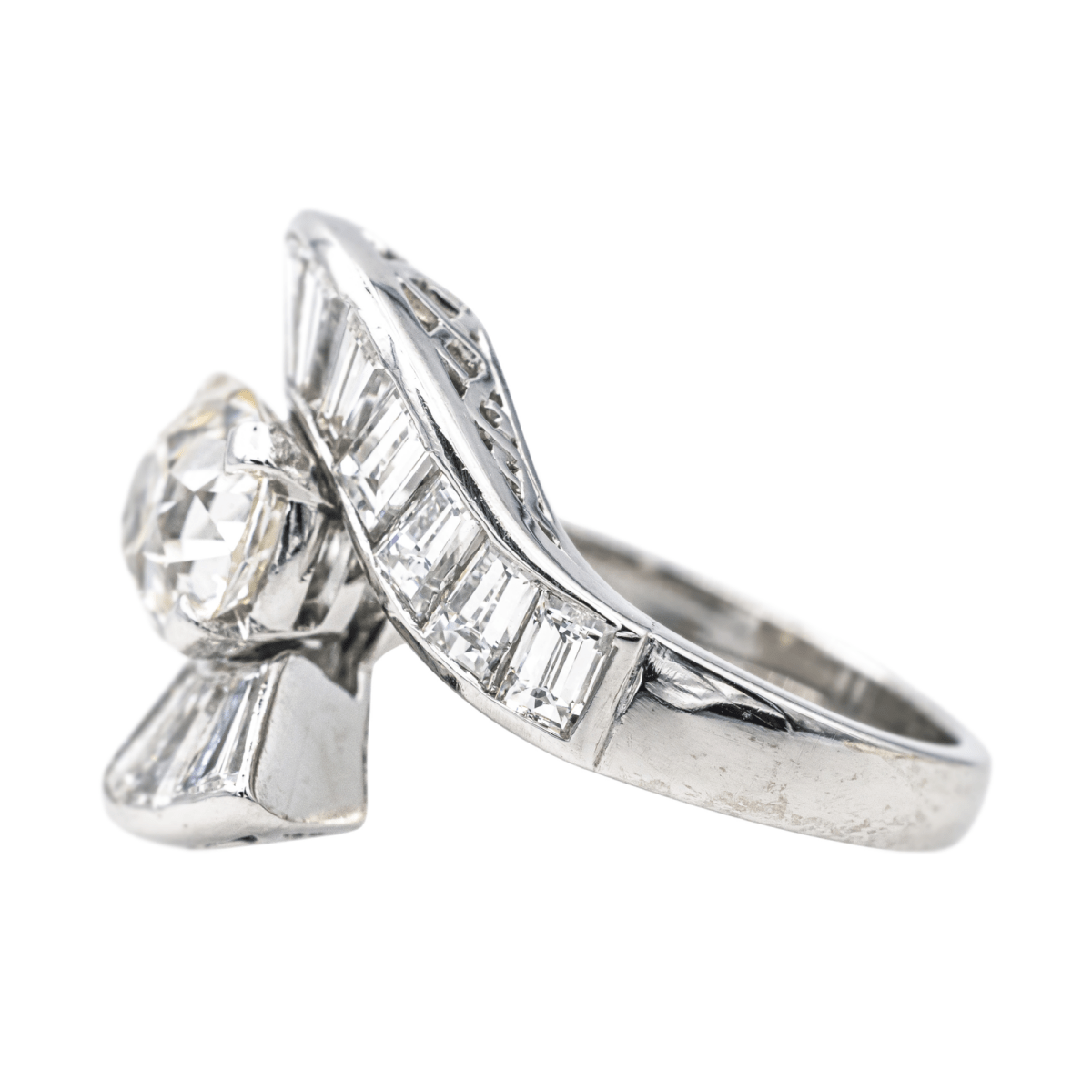 Bague Solitaire en platine et diamants - Castafiore