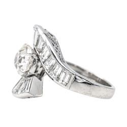 Bague Solitaire en platine et diamants - Castafiore