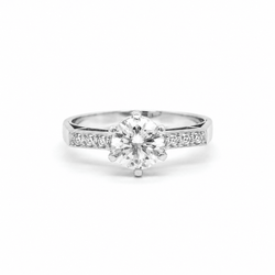 Bague Solitaire en platine et diamants - Castafiore