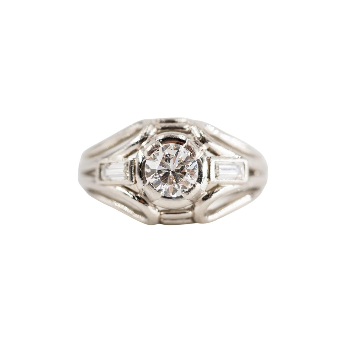 Bague Solitaire en platine et diamants - Castafiore