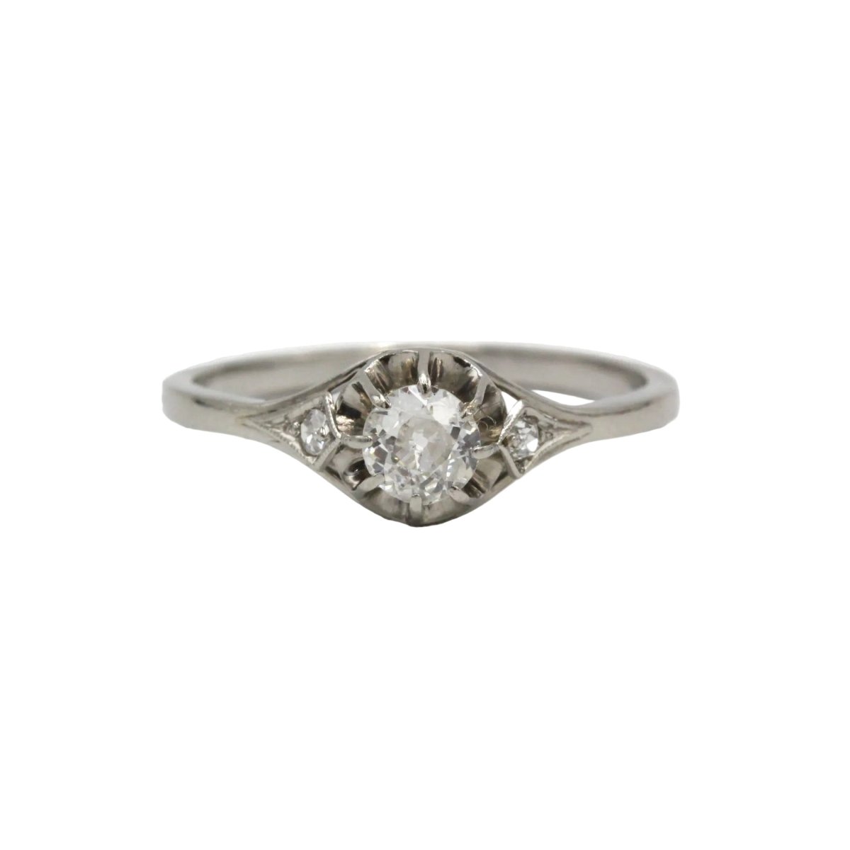 Bague Solitaire en platine et diamants - Castafiore