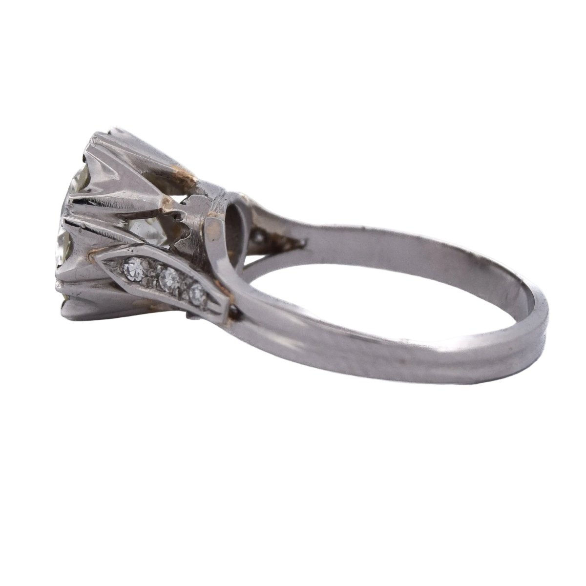 Bague Solitaire en platine et diamants - Castafiore