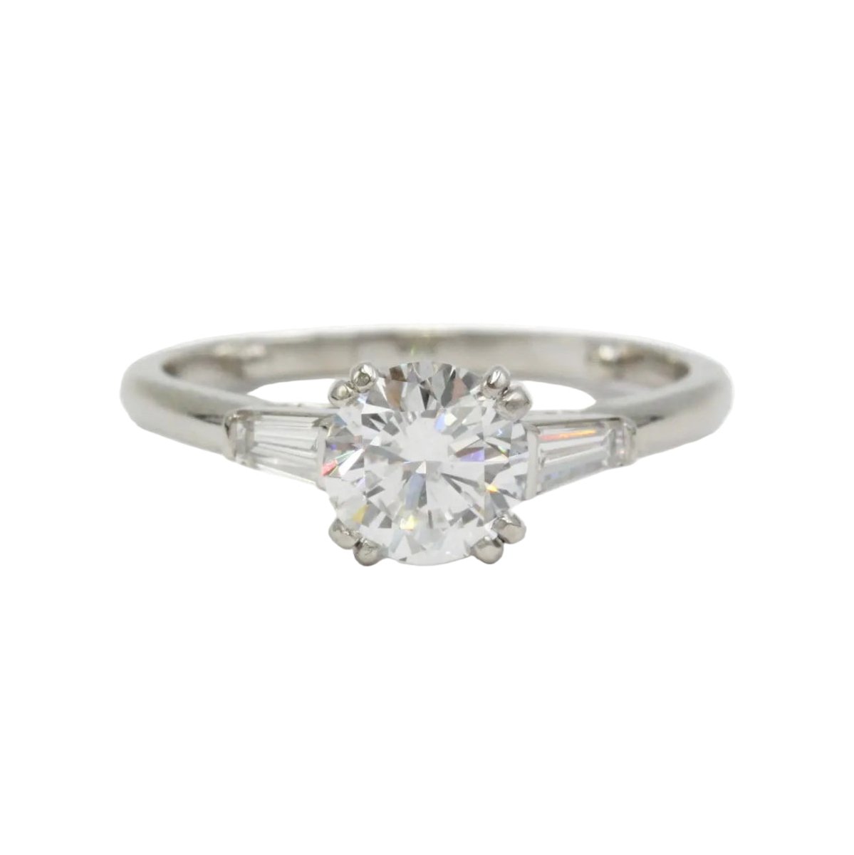 Bague Solitaire en platine et diamants - Castafiore
