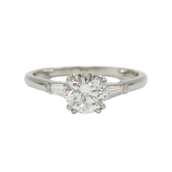 Bague Solitaire en platine et diamants - Castafiore
