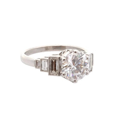 Bague Solitaire en platine et diamants - Castafiore