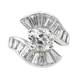 Bague Solitaire en platine et diamants - Castafiore