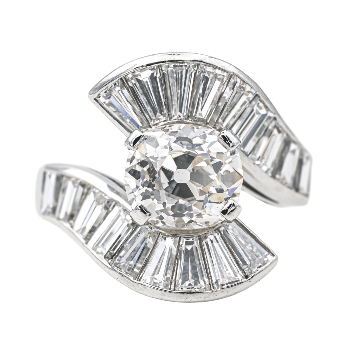 Bague Solitaire en platine et diamants - Castafiore