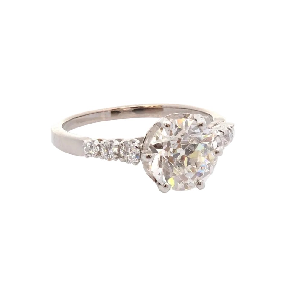 Bague Solitaire en platine et diamants - Castafiore