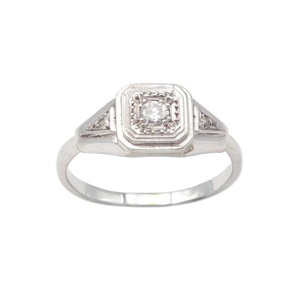 Bague Solitaire en platine et diamants