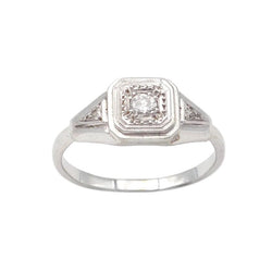 Bague Solitaire en platine et diamants