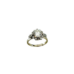 Bague Solitaire en platine, or blanc et diamants - Castafiore