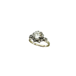 Bague Solitaire en platine, or blanc et diamants - Castafiore