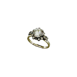 Bague Solitaire en platine, or blanc et diamants - Castafiore
