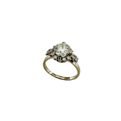 Bague Solitaire en platine, or blanc et diamants - Castafiore