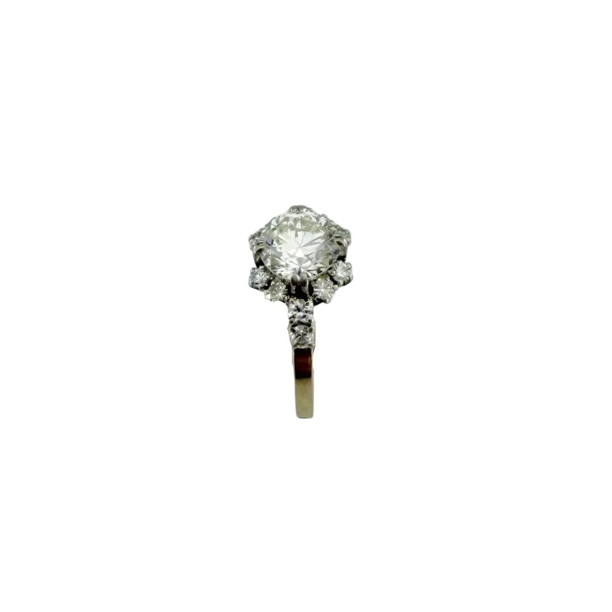 Bague Solitaire en platine, or blanc et diamants - Castafiore