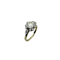 Bague Solitaire en platine, or blanc et diamants - Castafiore