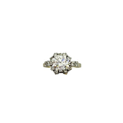 Bague Solitaire en platine, or blanc et diamants - Castafiore
