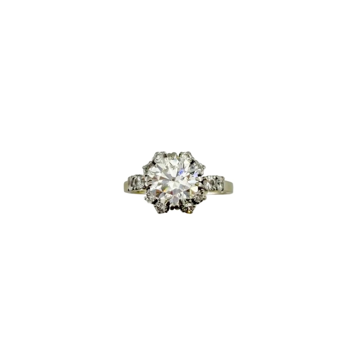 Bague Solitaire en platine, or blanc et diamants - Castafiore