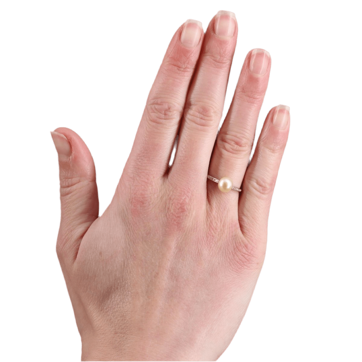 Bague Solitaire en platine, perle et diamants - Castafiore