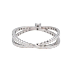 Bague Solitaire MAUBOUSSIN "A la croisée des chemins" en or blanc et diamants - Castafiore