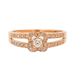 Bague Solitaire MAUBOUSSIN "Chance of Love N°1" en or rose et diamants - Castafiore
