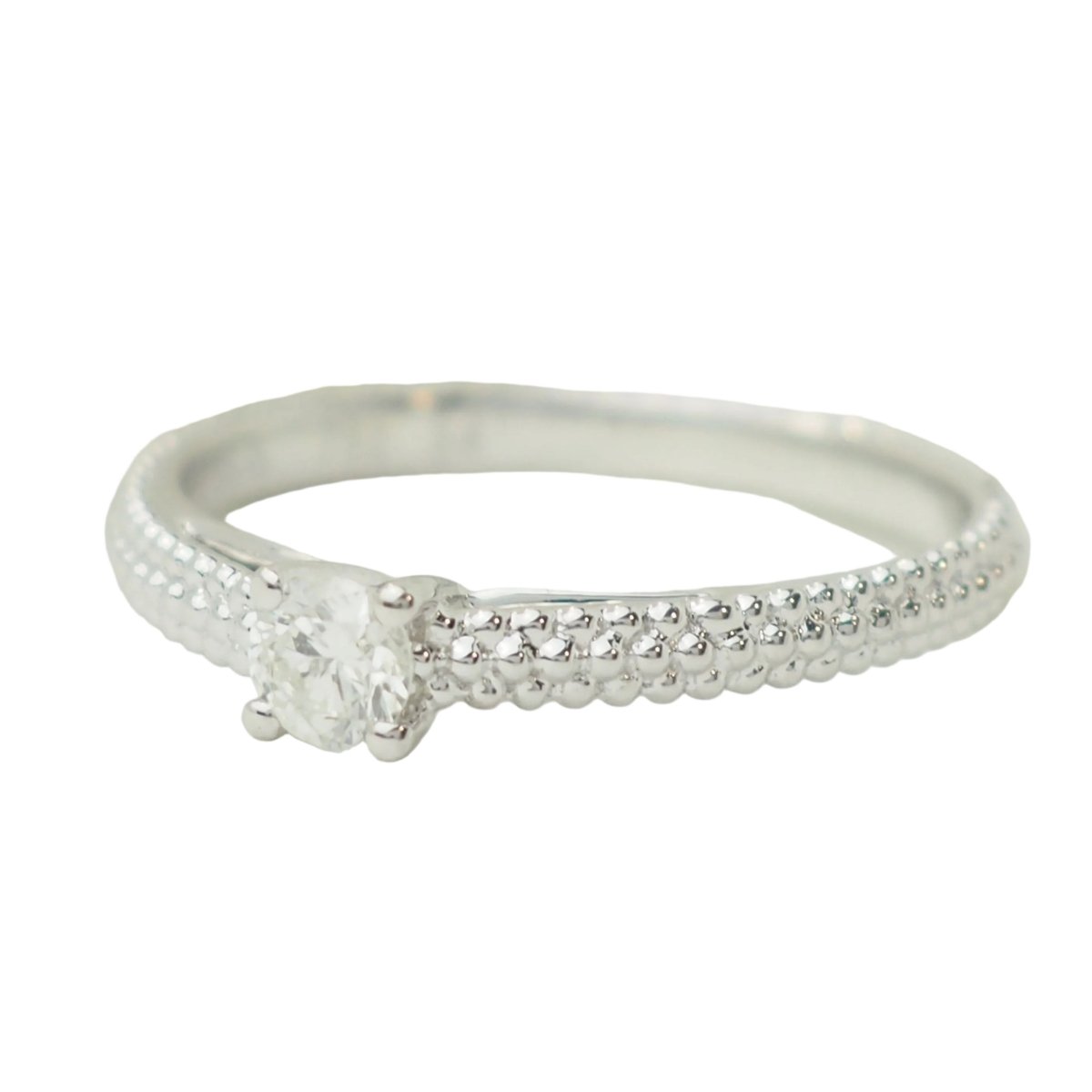 Bague Solitaire MAUBOUSSIN "Fan du premier jour" en or blanc et diamant - Castafiore
