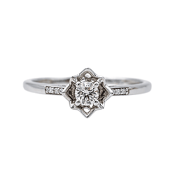 Bague Solitaire MAUBOUSSIN "Ma Reine d'Amour n°2" en or blanc et diamants - Castafiore
