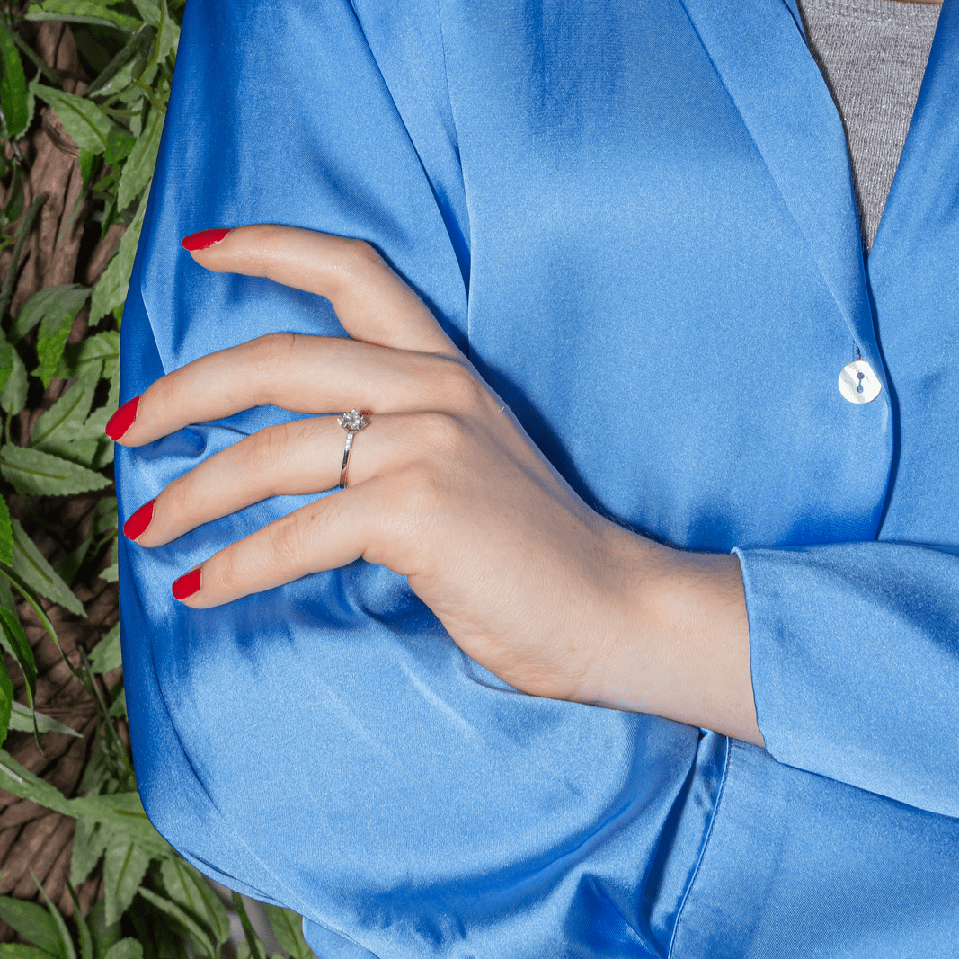 Bague Solitaire MAUBOUSSIN "Ma Reine d'Amour n°2" en or blanc et diamants - Castafiore