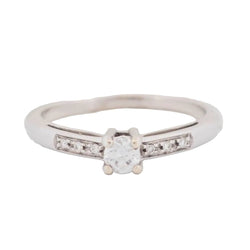 Bague Solitaire MAUBOUSSIN "Sel de ma vie" en or blanc et diamants - Castafiore