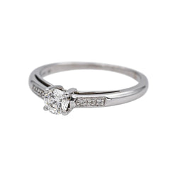 Bague Solitaire MAUBOUSSIN "Tu es le sel de ma vie" en or blanc et diamants - Castafiore