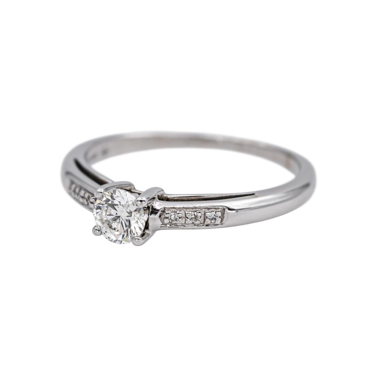 Bague Solitaire MAUBOUSSIN "Tu es le sel de ma vie" en or blanc et diamants - Castafiore