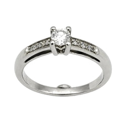 Bague Solitaire MAUBOUSSIN "Tu es le sel de ma vie n°1" en or blanc et diamants - Castafiore