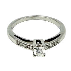 Bague Solitaire MAUBOUSSIN "Tu es le sel de ma vie n°1" en or blanc et diamants - Castafiore