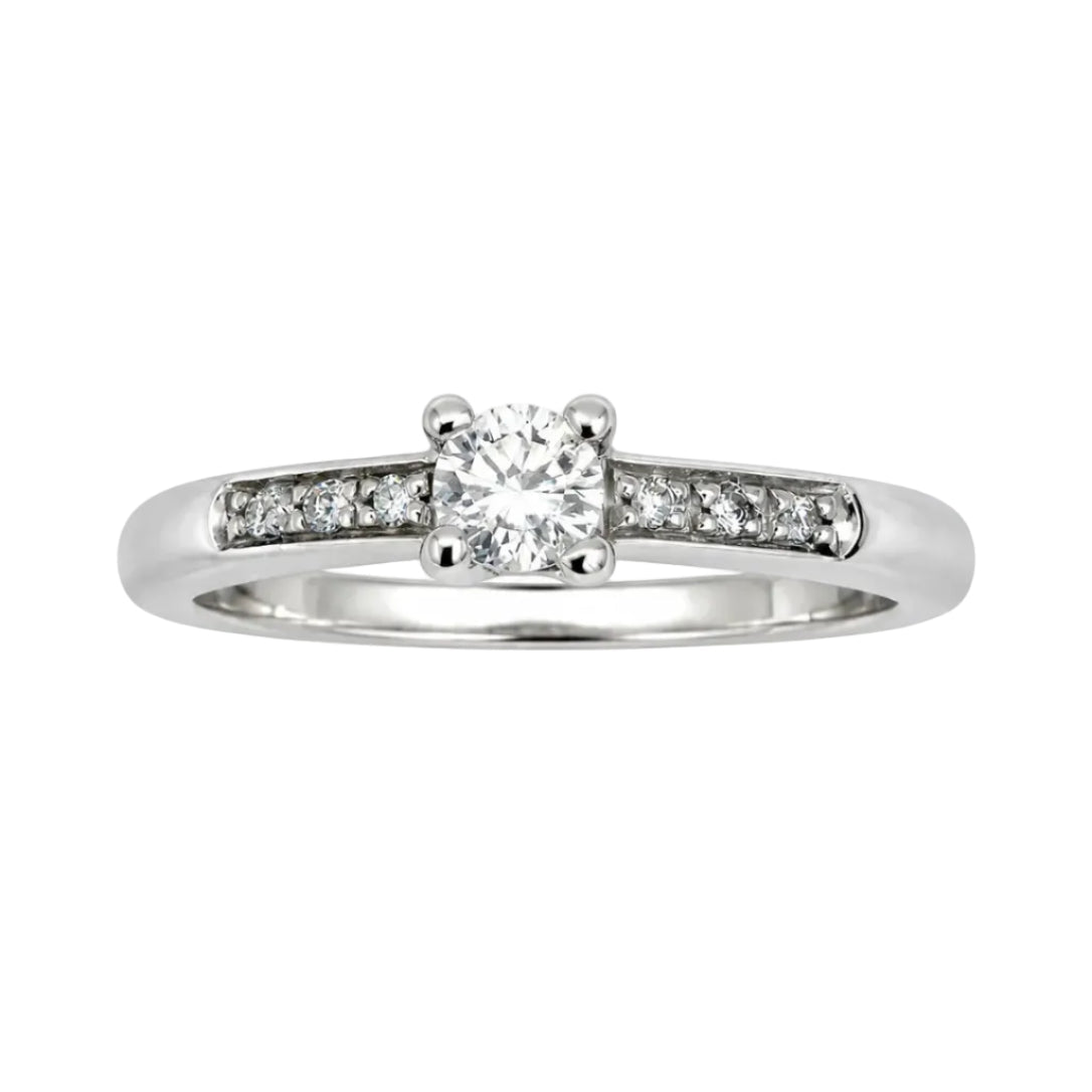 Bague Solitaire MAUBOUSSIN "Tu es le sel de ma vie n°1" en or blanc et diamants - Castafiore